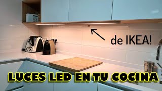 Como instalar luces led en la cocina Luces Skydrag de Ikea con interruptor Tradfri Configuración [upl. by Tletski662]