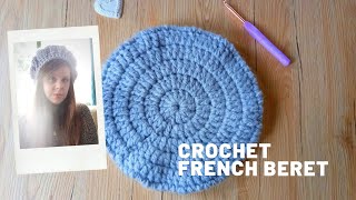 CROCHET EASY FRENCH BERET  Crochet Traditional French BeretCap Tutorial For Beginners [upl. by Enogitna]