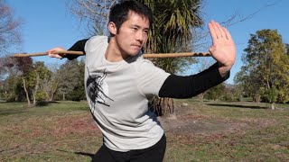 Shaolin Kung FuWushu Bo Staff Training for Beginners [upl. by Enimajneb]