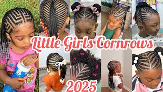 ‼️2025 Little Girls Cornrows Hairstyles 🔥So Cute amp Beautiful 😻 [upl. by Yajet]