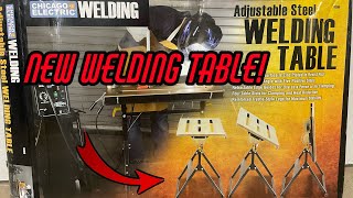 Building Our New Welding Table Harbor Freight Adjustable Welding Table [upl. by Bridie]