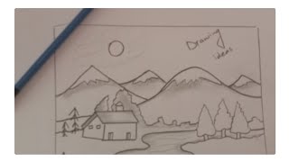 How to draw landscape step by step easy for beginners [upl. by Bathulda]