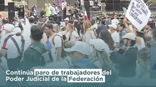 Continúa paro de trabajadores del Poder Judicial de la Federación [upl. by Inalial192]