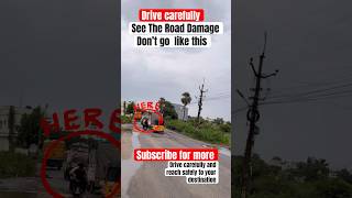 Be Carefully while driving in water G see the road damage trending hurryup hyderabad travel [upl. by Greggs]