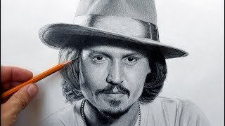 Джонни Депп  портрет карандашом Johnny Depp  drawing portrait [upl. by Uase]