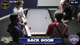 LADIES SENIORS 8 BALL  20th JULY 2024 [upl. by Irmo]