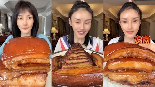 ASMR SOSLU ÇİN YEMEKLERİ YEME  PORK BELLY  EATING SPICY CHINESE FOOD SATISFYING MUKBANG 먹방 🌶 54 [upl. by Meekahs]