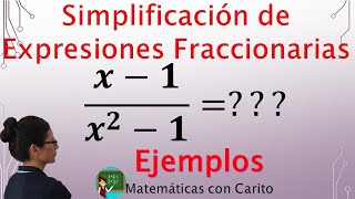 Simplificar Expresiones Fraccionarias  Ejemplos [upl. by Januisz]