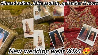 Faiza Saqlain  Ahmad sultan  Qalamkar amp more  2024 unstiched bridal wear  WhatsApp 0328 9735422 [upl. by Drucie862]