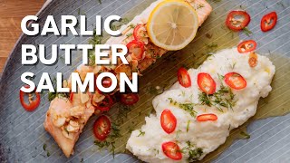 Keto lemon garlic butter salmon with almonds and chili [upl. by Eidoj790]