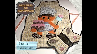 Cómo hacer delantal de patchwork Tutorial delantal de patchwork en español paso a paso Tutorial [upl. by Ahsekar]