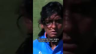 harmanpreet kaor angry moment after run out harmanpreet kaur shorts worldcup icc cricket [upl. by Ximena]