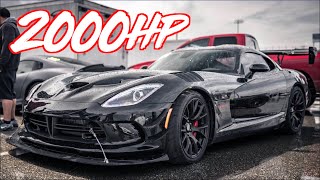 2000HP Sequential Viper RIPS to 200MPH on STREET TIRES  RWD V10 on BOOST [upl. by Dahl923]