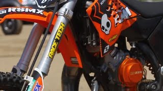 Upgrade  Race Techs KTM 65SX Fork Internals  TransWorld Motocross [upl. by Sisak]