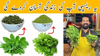 Homemade Dhaniya  Pudina Powder  Mint amp Coriendar Powder at Home  पुदीना  धनिया  BaBa Food RRC [upl. by Aniteb]