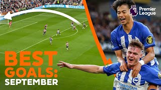 STUNNING GOALS scored in September  Premier League [upl. by Yelyr]