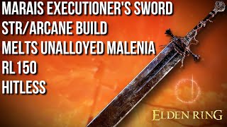 Marais Executioners Sword build VS Unalloyed Malenia RL150 NO HIT NO Bloodhound Step [upl. by Ellennoj]