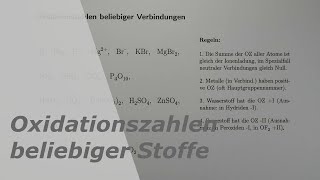 Oxidationszahlen beliebiger Verbindungen [upl. by Alyks]