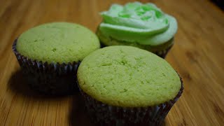 Pandan Cupcakes with Pandan Whipped Cream Frosting [upl. by Alur]