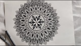 How to draw a mandala step by step  MANDALA ART for beginners  HOW TO Make the SIMPLE MANDALA [upl. by Seldan]