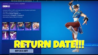 CHUN LI SKIN RETURN RELEASE DATE in Fortnite Item Shop [upl. by Devonna845]