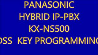 Panasonic IP PBX KX NS500 DSS KEY PROGRAMMING [upl. by Orteip]