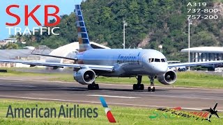 American Airlines A319 737800 757200 departing St Kitts RLB Intl Airport [upl. by Sauder]