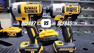 Dewalt Hex Impact Driver DCF887 vs DCF845  Powerstack 5ah [upl. by Boyt]