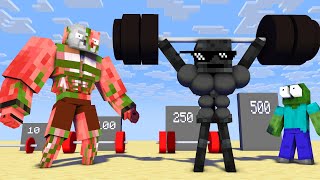 WHO IS THE STRONGEST amp FITNESS Challenge in Minecraft [upl. by Tooley]