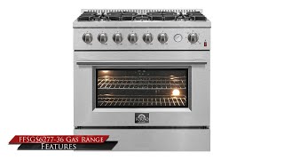 FORNO Marco 36quot Gas Range 536 cuft Convection Oven FFSGS627736 [upl. by Lucinda]