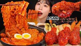 ASMR MUKBANG 직접 만든 떡볶이 양념치킨 김밥 먹방 amp 레시피 FRIED CHICKEN AND Tteokbokki EATING [upl. by Niarfe596]