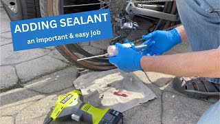 How To Add Tubeless Tire Sealant To Your Bike Tires bikerepair [upl. by Ofilia94]