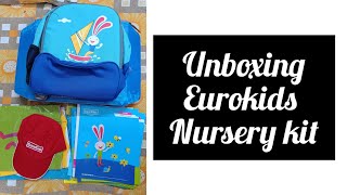 Unboxing Eurokids nursery kit  Eurokids International School momlife toddlers school india [upl. by Drofyar687]