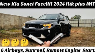 Kia Sonet Facelift Htk plus G10 iMT 2024 full Detailed review video kiasonethtkplus [upl. by Akemal]