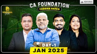 Day 1  CA Foundation January 2025  YODDHA BATCH  Vidhyoday [upl. by Noed754]