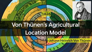 Agricultural Location Model Von Thünen  1826  Rings  One Minute Geography [upl. by Codee]