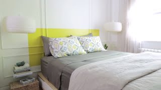 Rental Apartment Makeover DIY Painted Headboard [upl. by Calvano]