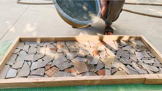 How to make cement make simple tables chairs flower pots at home [upl. by Oicul]