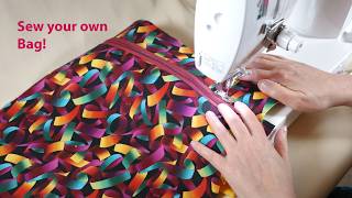 How to Sew a Lined Zipper Bag with Pockets at Home  DIY Tutorial [upl. by Ahsilrak]