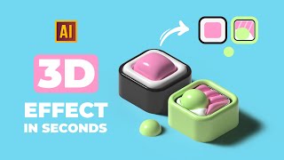 HOW TO MAKE 3D SUSHI IN SECONDS IN ADOBE ILLUSTRATOR [upl. by Clarice]