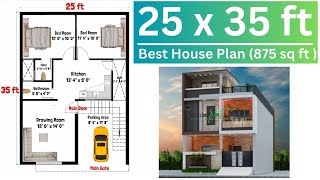 25 x 35 House Plan  25x35 House Design  25x35 Ghar ka Naksha  East Facing House Plan [upl. by Cleres216]