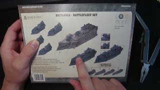 Dystopian wars unboxing the Britannia fleet box set from Warcradle studios [upl. by Annawaj889]