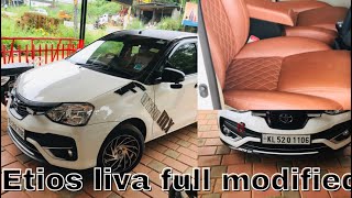 Toyota etios liva full modified  Seat moulding roof wrapping toyota etiosliva modiefiedcars [upl. by Yovonnda]