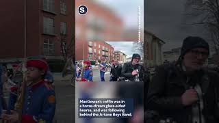 Marching Band Leads Shane MacGowans Funeral Procession Through Dublin [upl. by Tutto355]