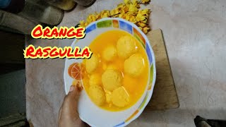 Orange Rasgulla Recipe  Bengali Rasogolla  How to make Rasgulla  Orange Flavoured rasogolla [upl. by Olaf]