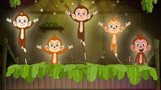 পাঁচটি ছোট্ট বাঁদর  Five Little Monkeys In Bengali  Bangla Cartoon  Moople TV Bangla [upl. by Codie370]