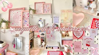 coquette inspired desk makeover ⋆𐙚₊˚⊹♡ shopee flying tiger japan home centre amp mr diy haul [upl. by Ennail]