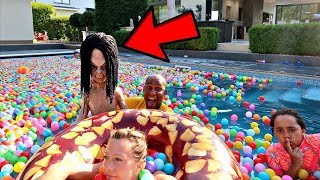 BALL PIT PRANK IN OUR SWIMMING POOL [upl. by Rikahs]