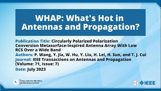 Circularly Polarized Polarization Conversion MetasurfaceInspired Antenna Array [upl. by Naujid]