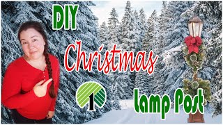 Dollar Tree Christmas LAMP POST DIY On A BUDGET [upl. by Wahkuna]